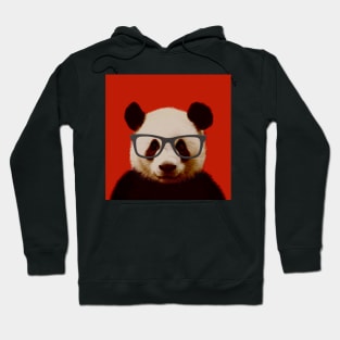 Geeky Nerd Panda in Red Background - Print / Home Decor / Wall Art / Poster / Gift / Birthday / Panda Lover Gift / Animal print Hoodie